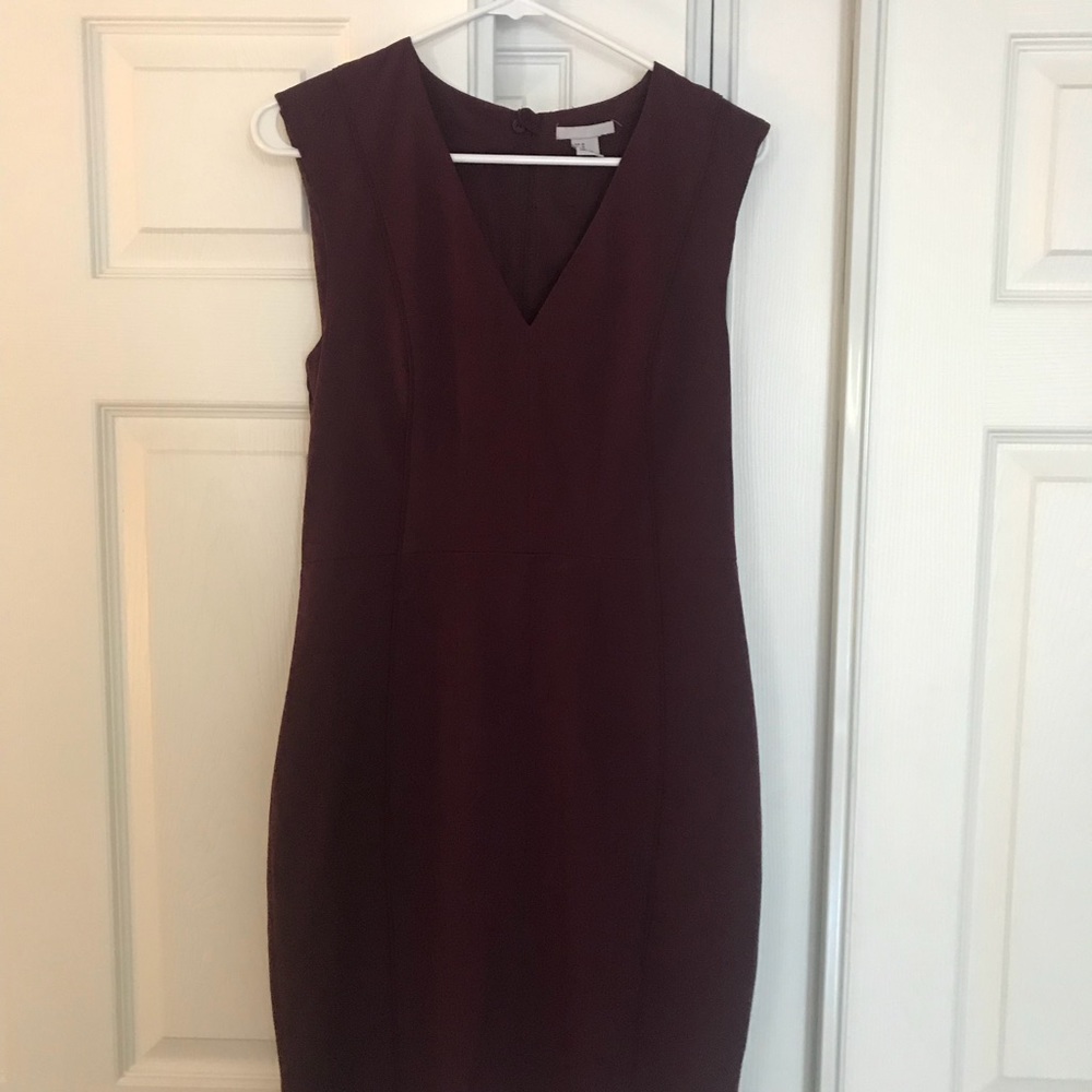 H&M plum sleeveless sheath dress